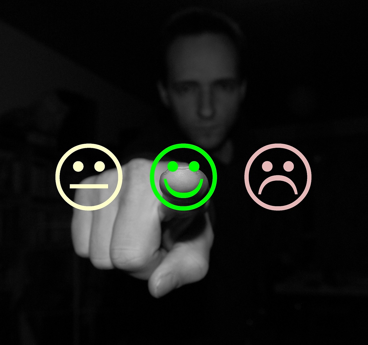 Man showing a satisfied expression, indicating approval and appreciation of the services received.